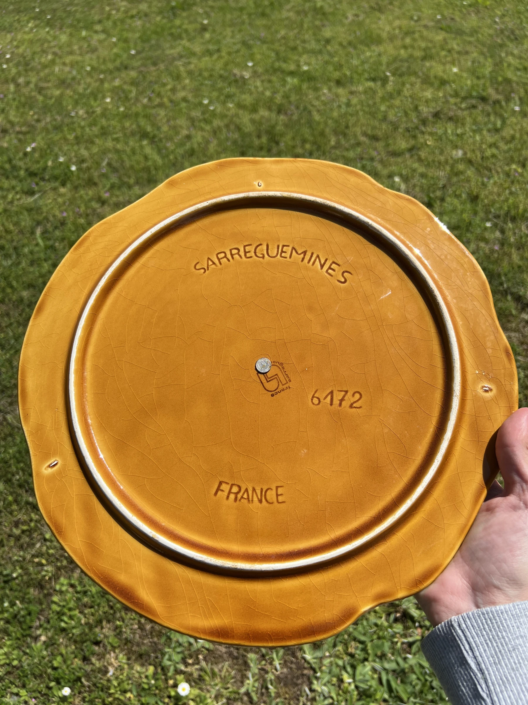 🧀 Kaasplaat Sarreguemines Frankrijk n°6172 met 4 messen – Vintage – photo 9